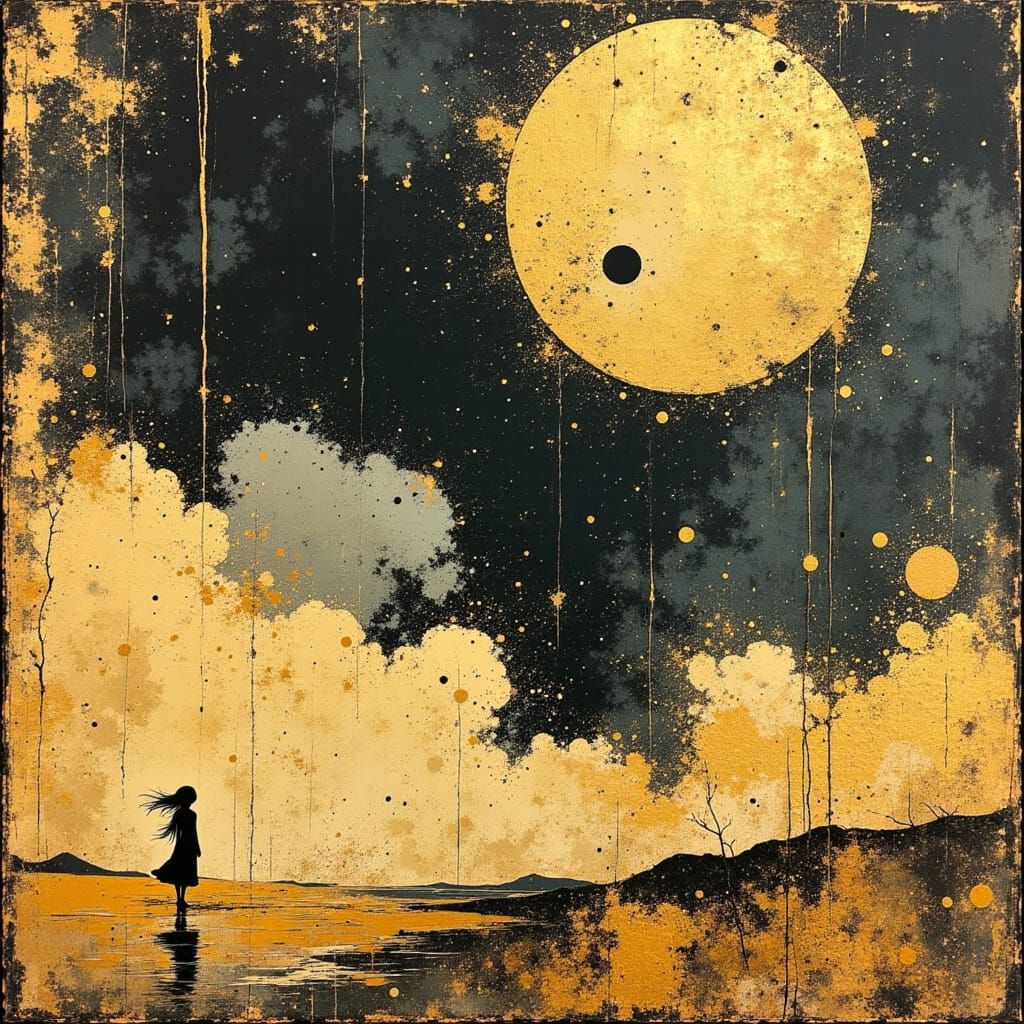 Surreal Depiction of Death and Memory with Dramatic Shadows