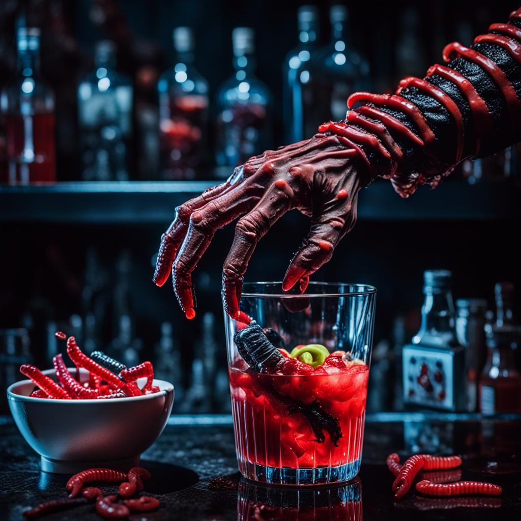 Freddy Krueger's Mocktail in Dark Fantasy Style