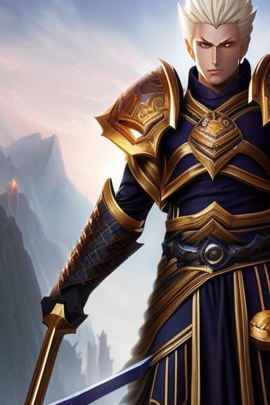 Gilgamesh as Scourge Aasimar Paladin in Digital Art