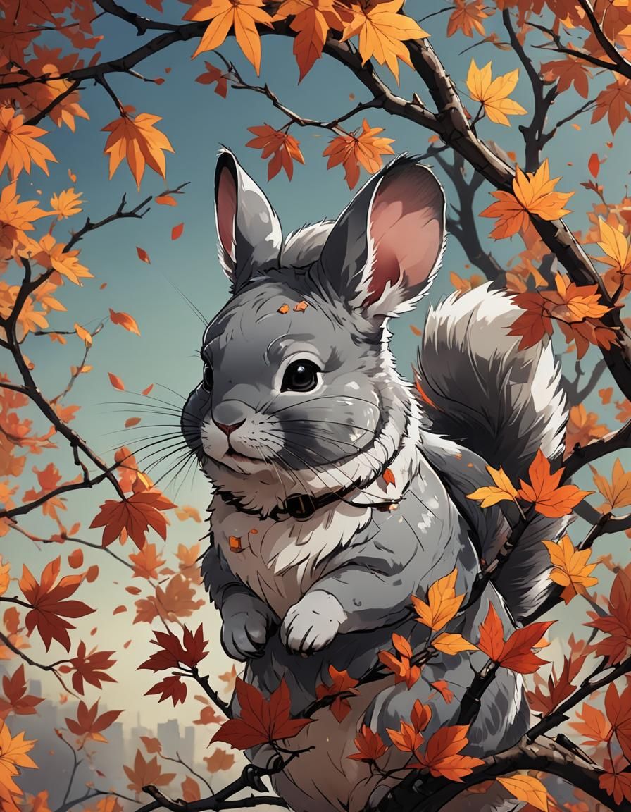 Autumn Chinchilla in Anime Style
