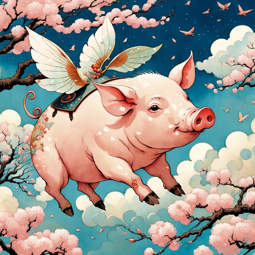 Surrealist Masterpiece: Whimsical Sakura Dreams