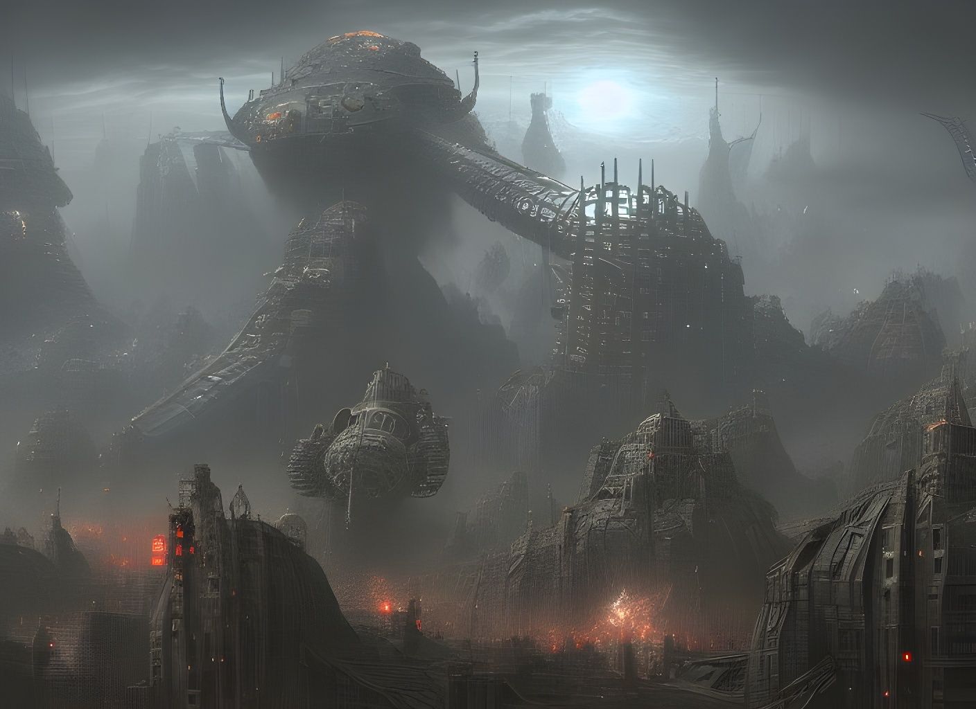 City Destroyer Invasion Mothership in Epic Battle