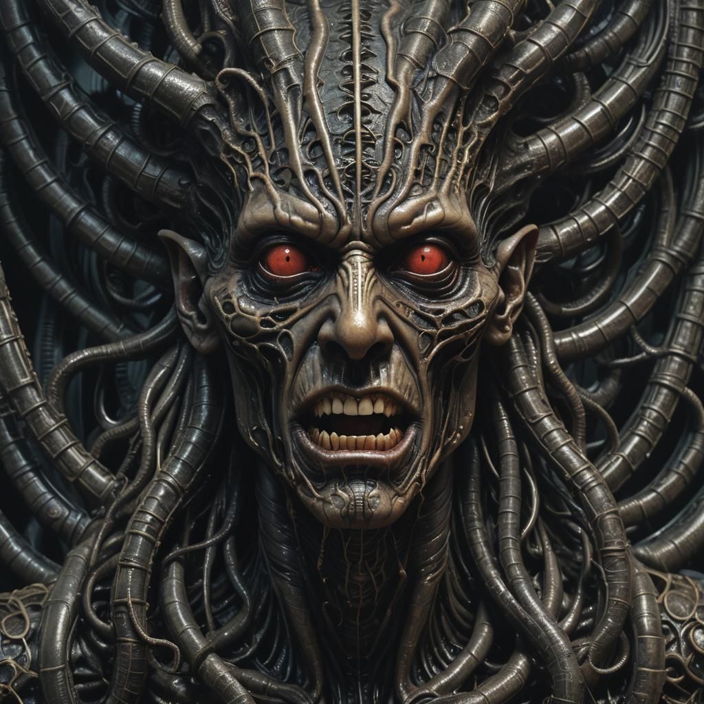 Nyarlathotep's Twisted Face in Dark Fantasy Art