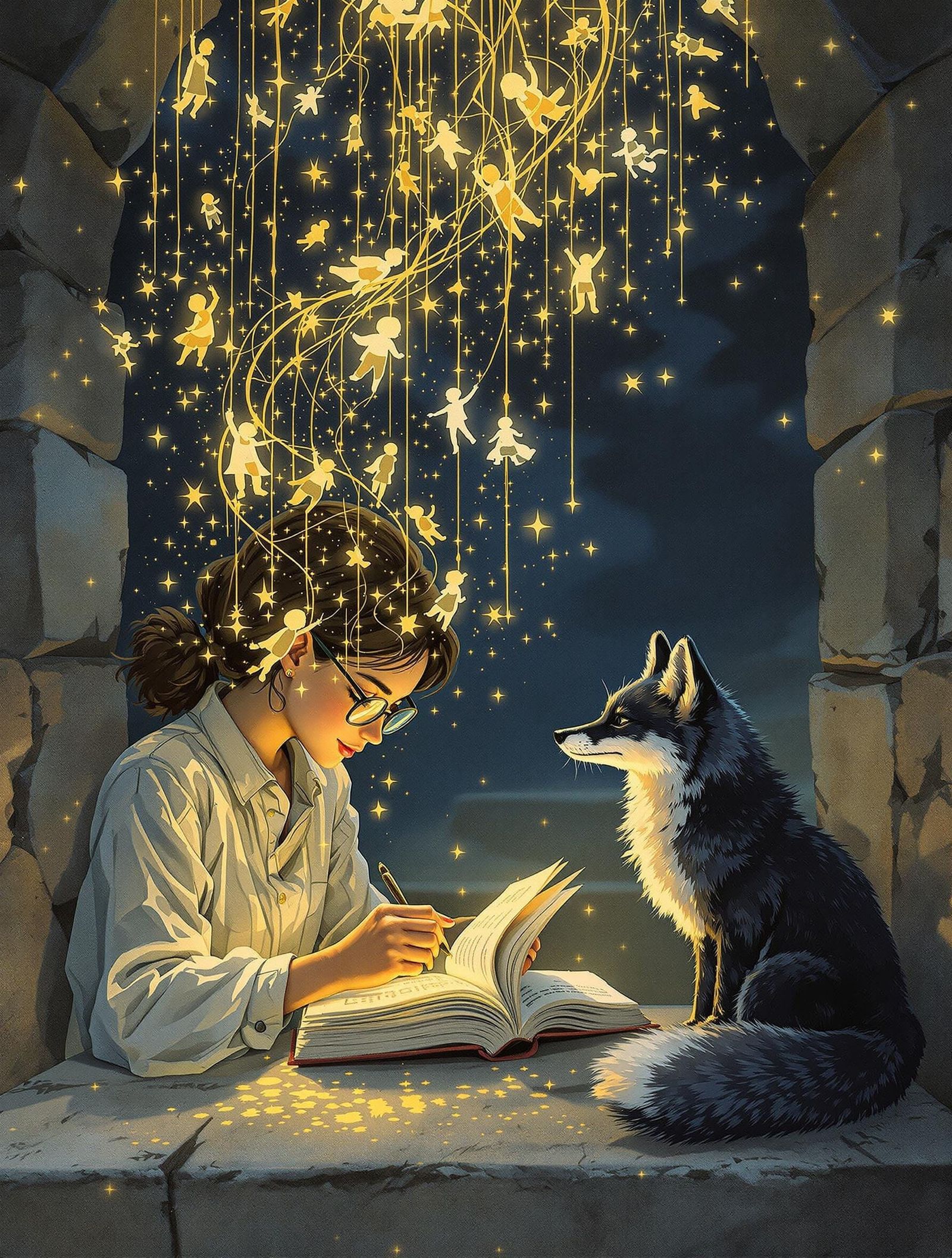 Librarian's Hands: Sumi-e Digital Painting