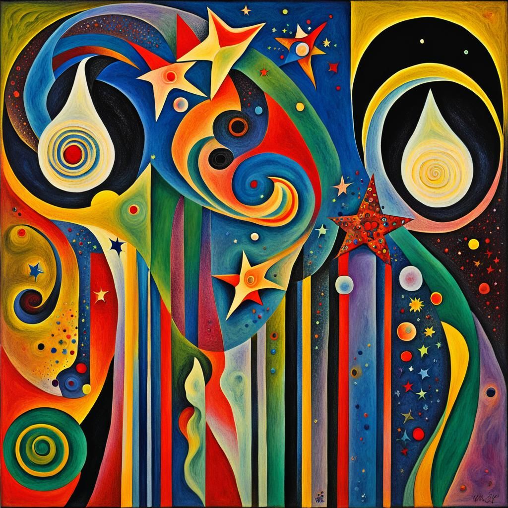 Abstract Geometric Maelstrom of Fluorescent Stars