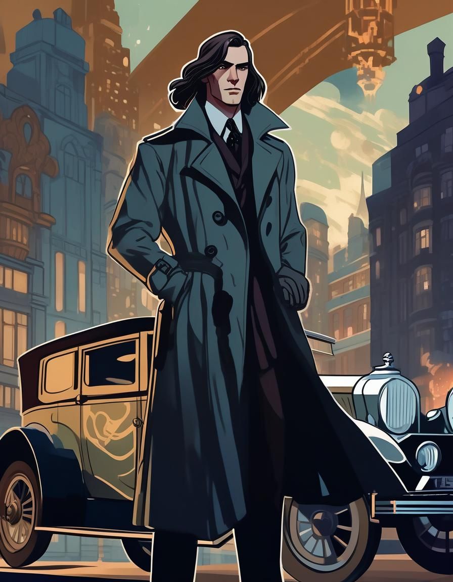 1920s D&D Detective in Art Deco Cityscape