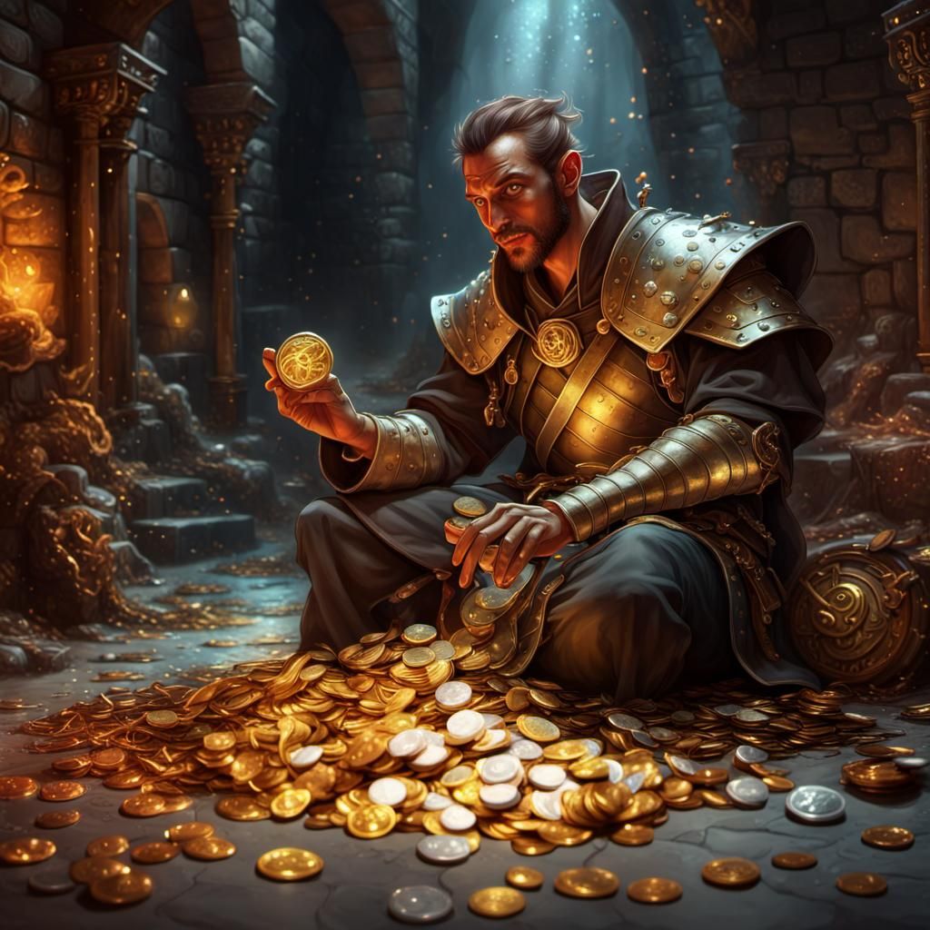 Fantasy Treasure in Dungeon, D&D Style