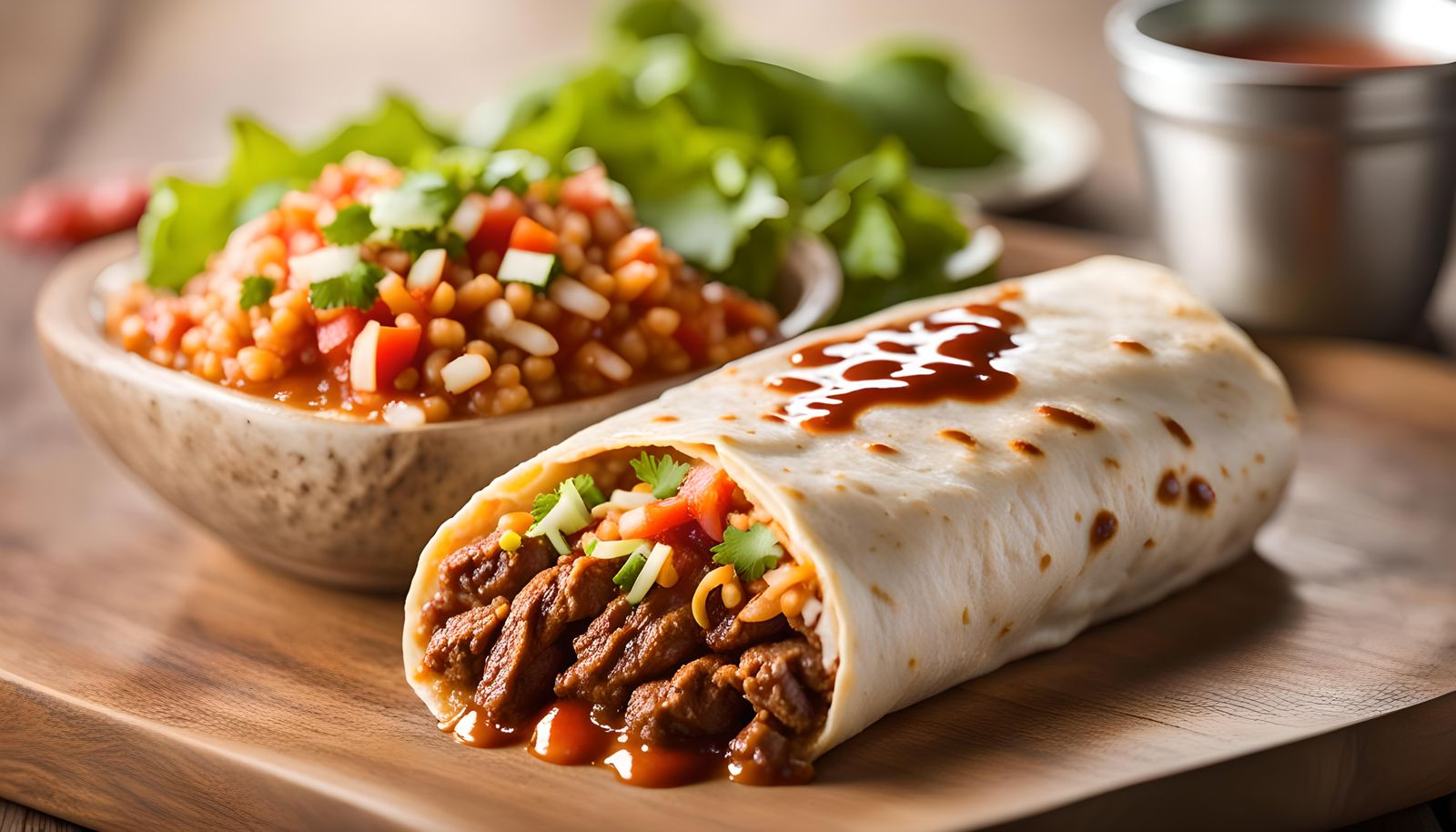 Delicious Beef Burrito with Chipotle Sauce