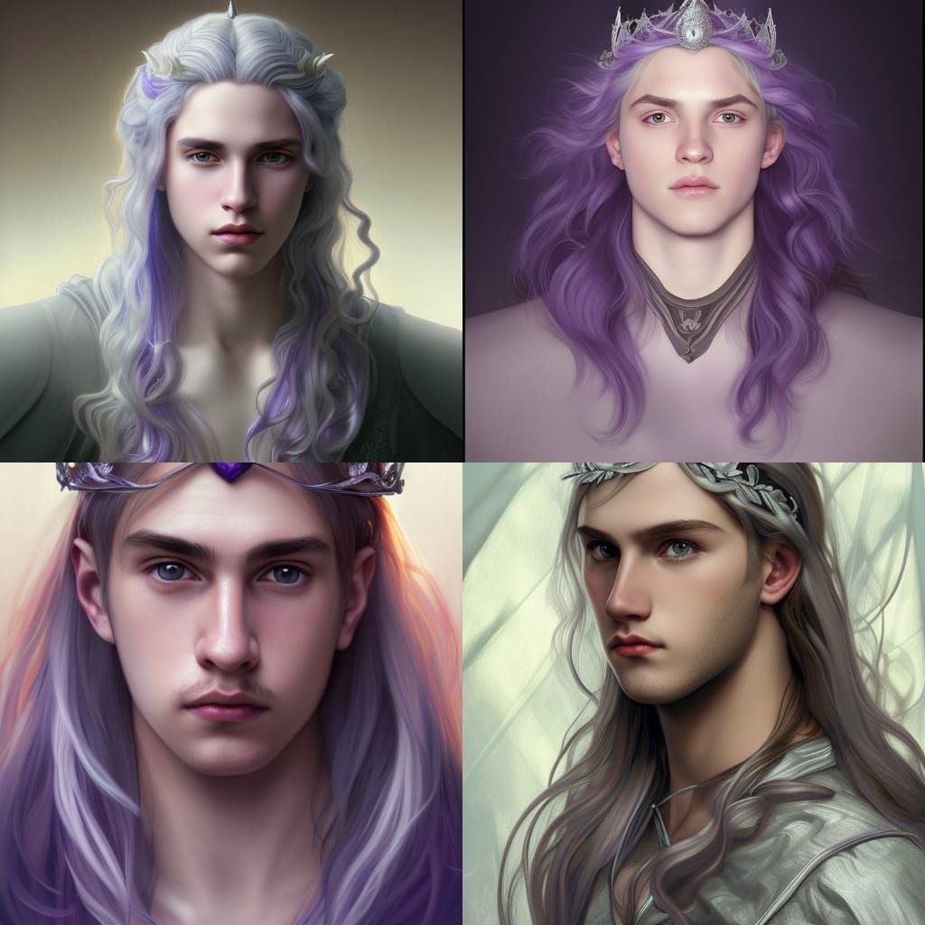 Androgynous Targaryen Portrait with Silver Hair