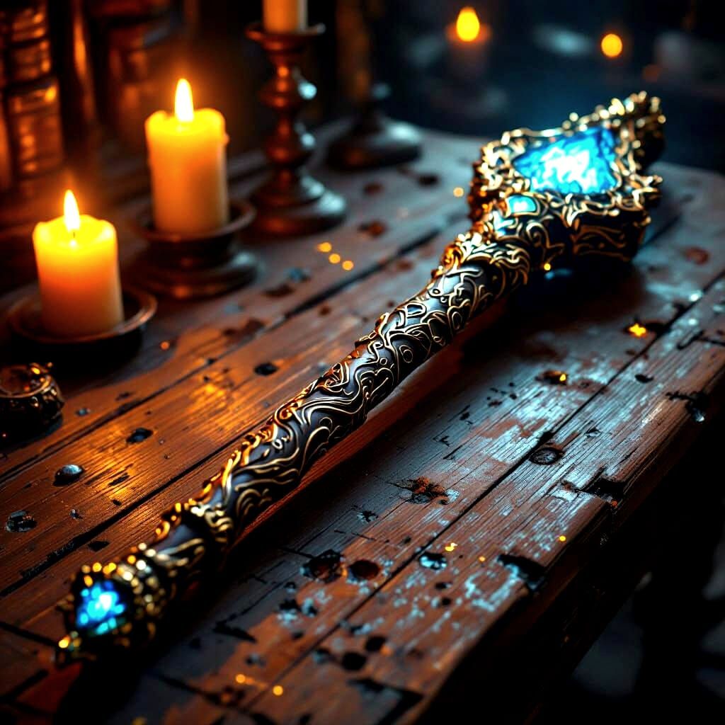 Ornate Wizard Staff with Crystalline Core