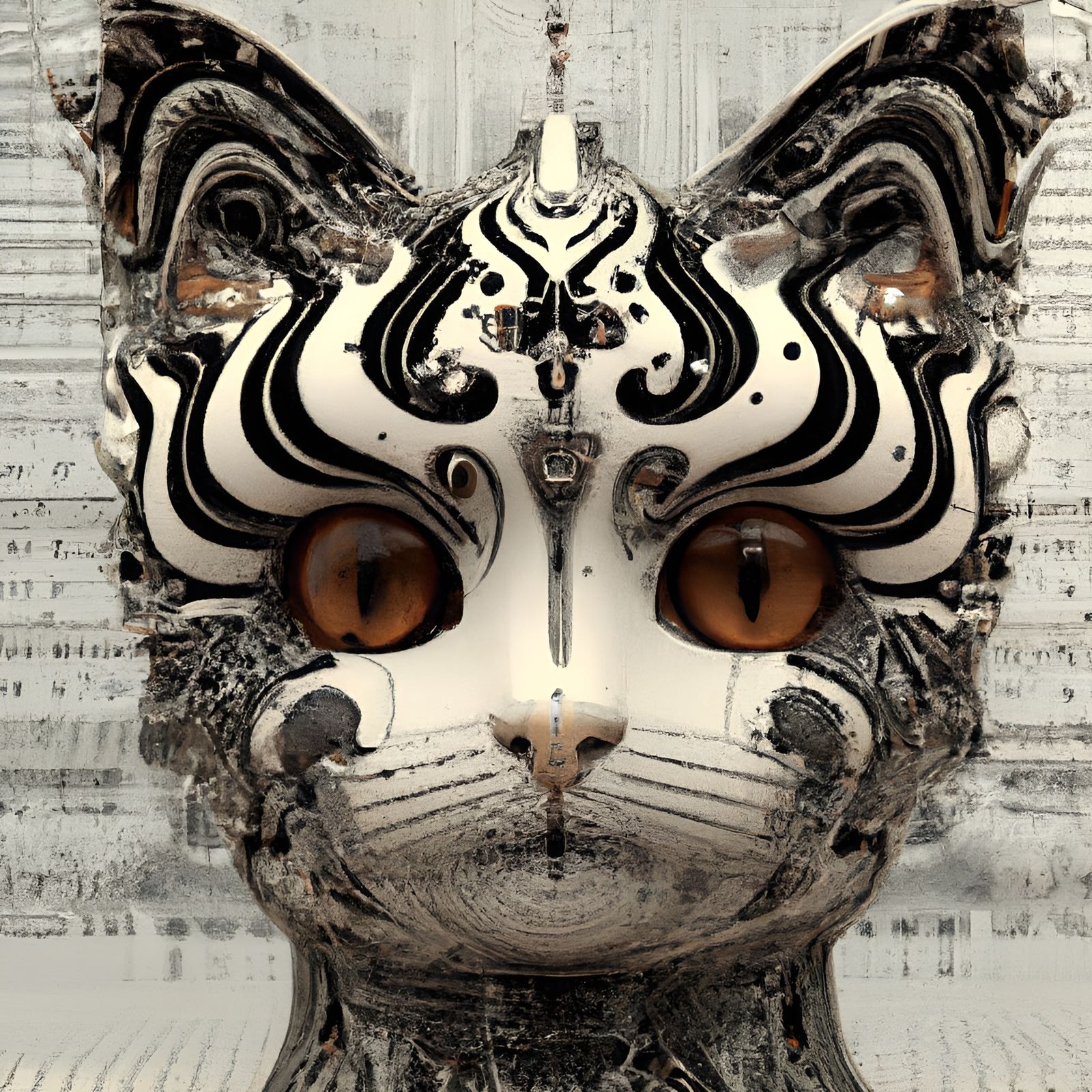 Biomechanical Cyborg Cat Portrait in 3D Render