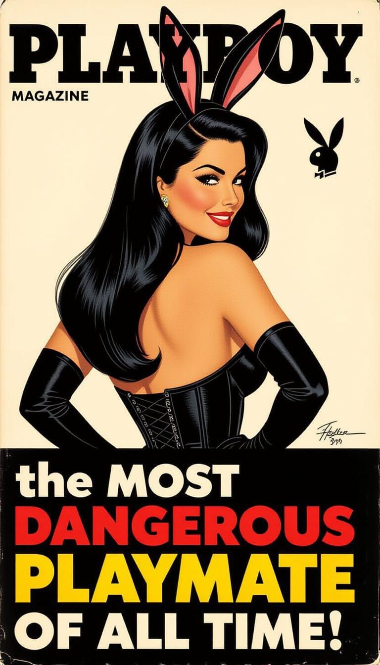 Vintage Playboy Cover Featuring Dangerous Playmate