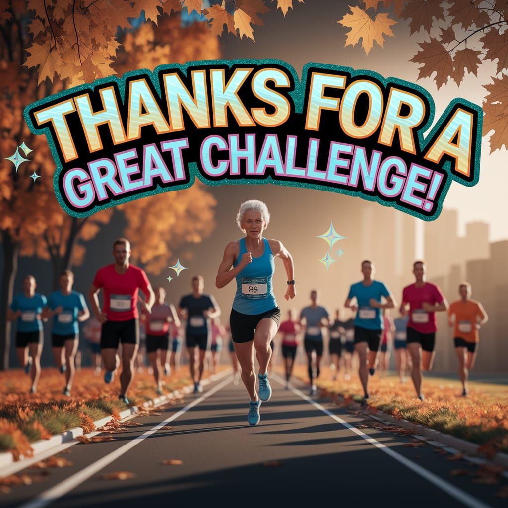 Opalescent Banner Cheers Marathon Leader