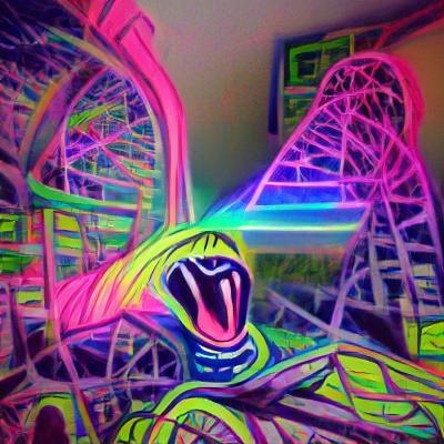 Psychedelic Neon Rollercoaster Ride