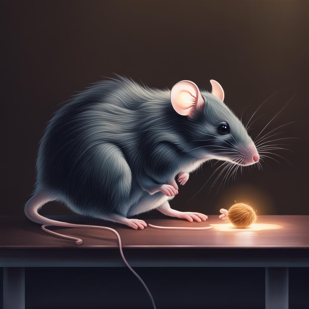 Bioluminescent Lab Mouse in the Dark