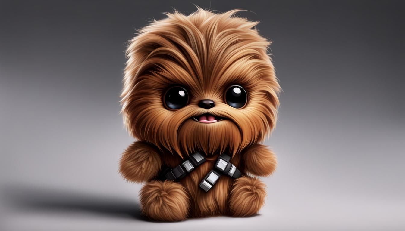 Cute Chibi Chewbacca Chewing Gum: Ultrarealistic Detail