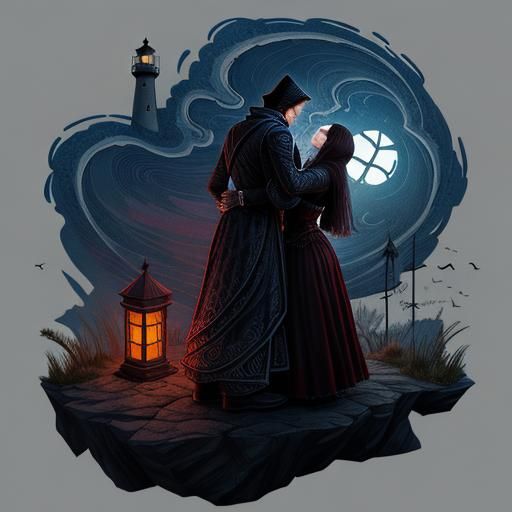 Gothic Assassin and Widow in Haunted Lighthouse