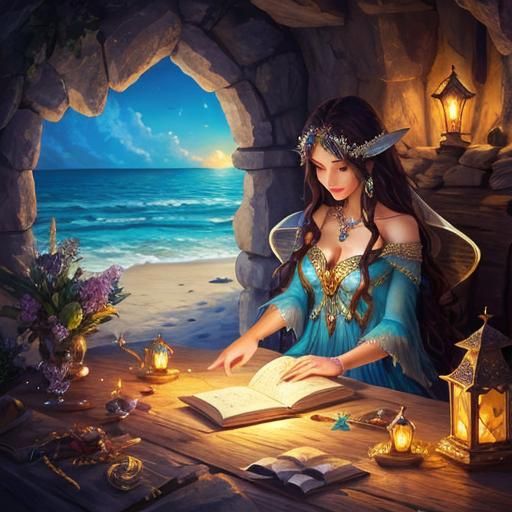 Magical Beachside Chest with Precious Jewels