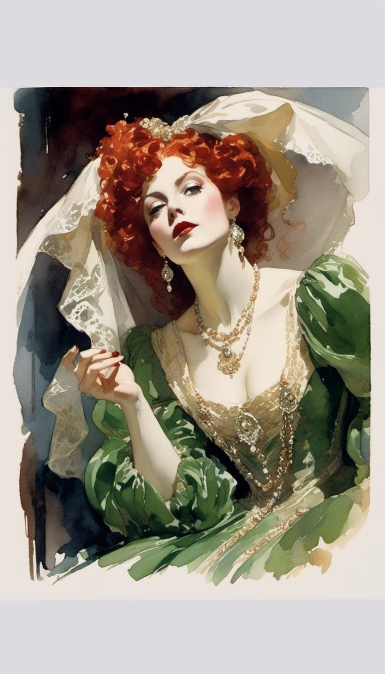 Elena, Bride of Dracula, Victorian Era Painting