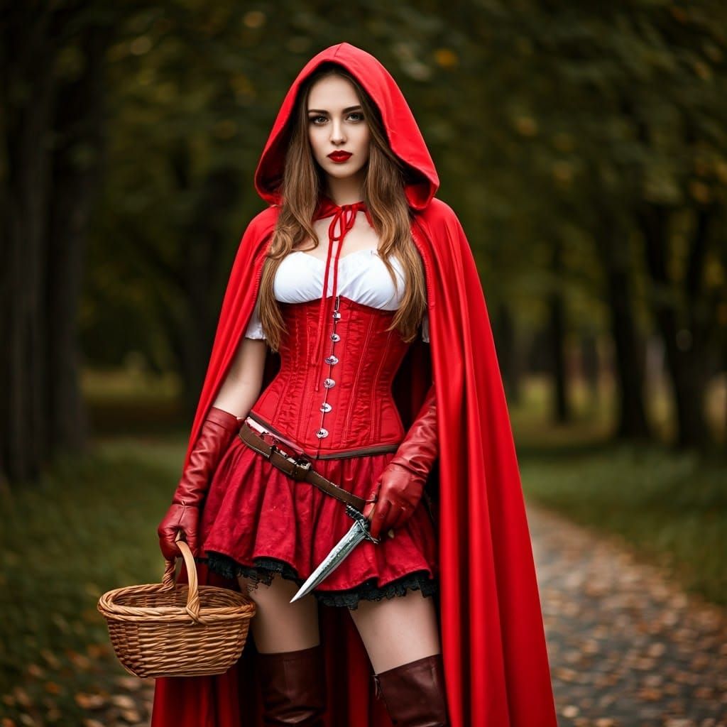 Little Red Riding Hood: Confident Woman in Scarlet Cloak