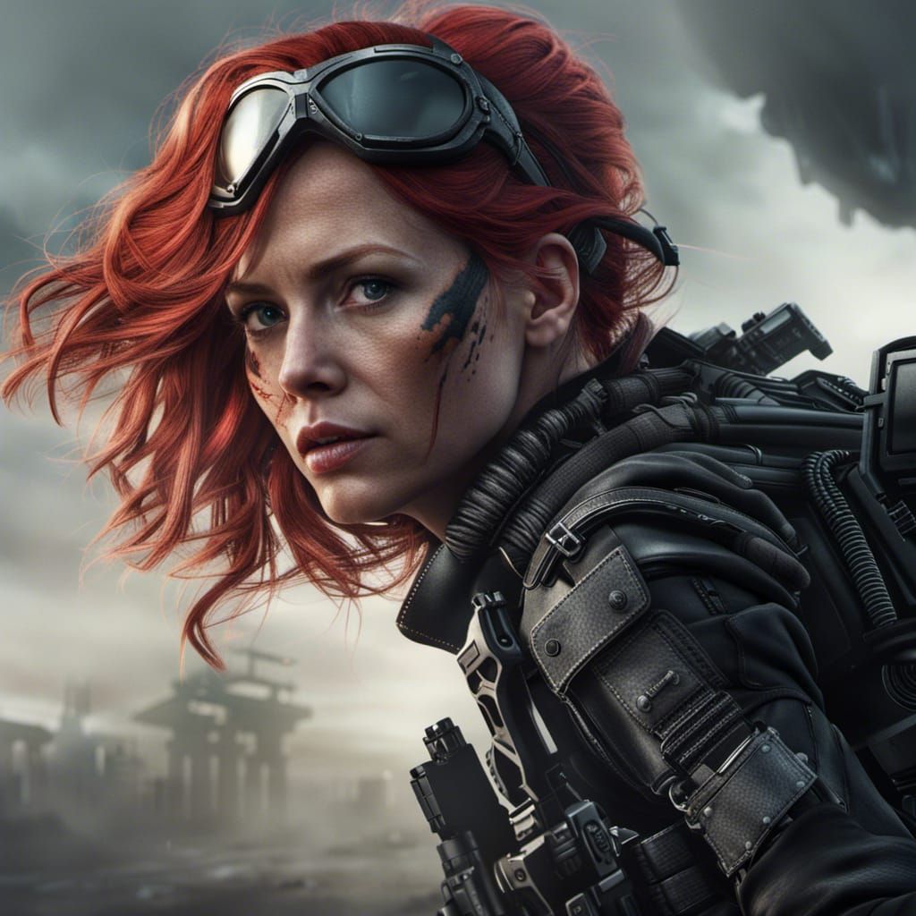 Dramatic Special OPS Woman in Digital Painting