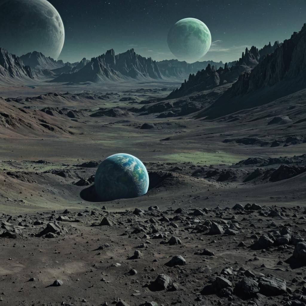 Earthrise: A Cinematic Lunar Vista in Digital Art