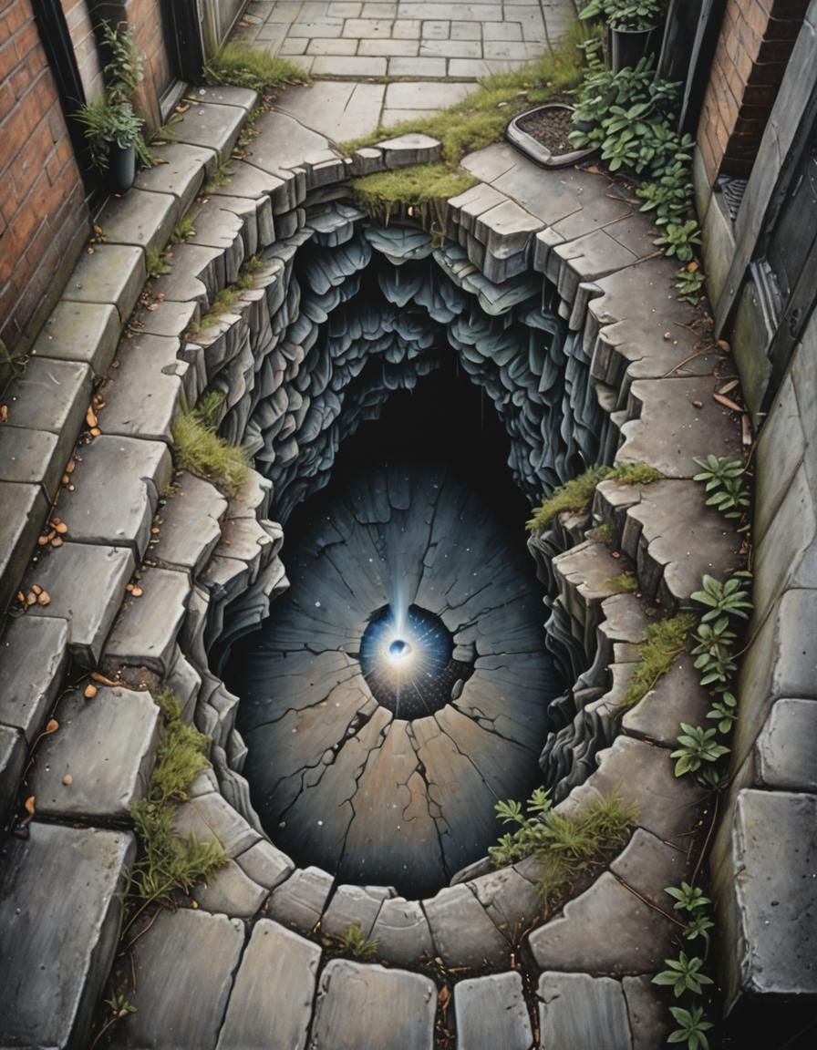 Surreal Chalk Art Portal to Another World