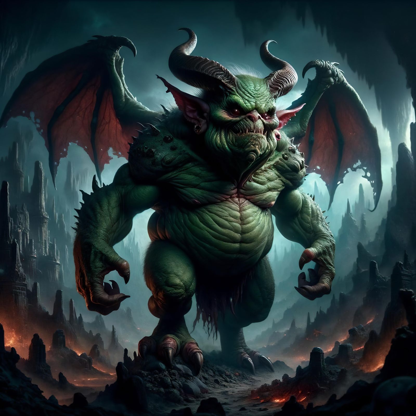 Amnizu Devil Leading Legions in Underworld