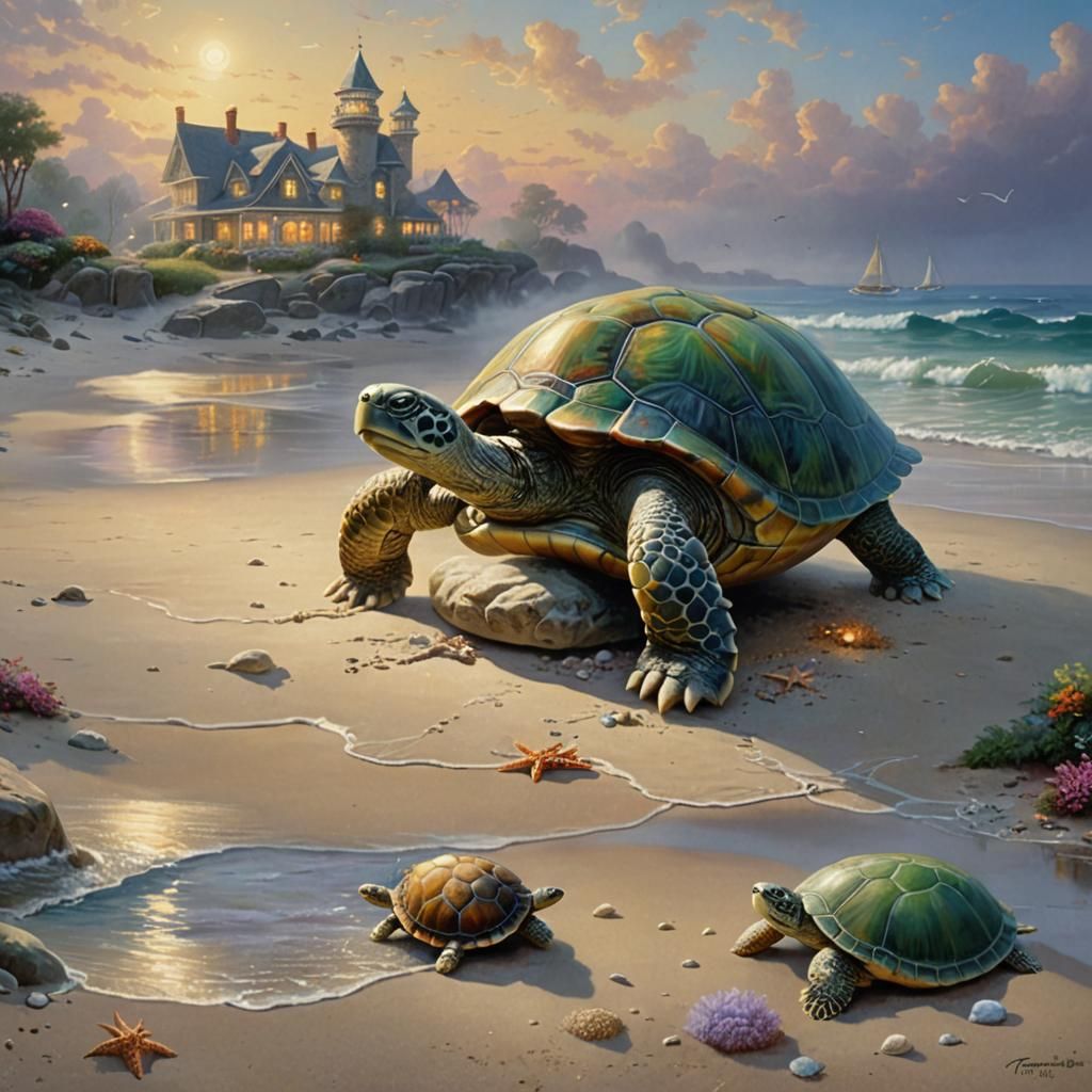 Ethereal Turtle on Fantasy Beach