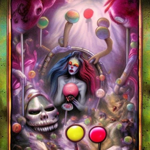 The Fool Tarot Card in Pastel Goth Style