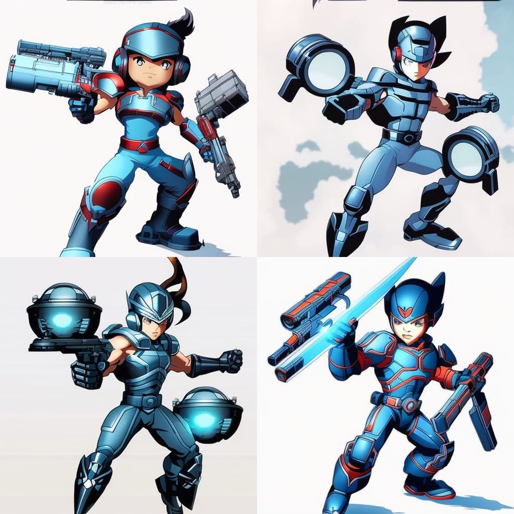 Astro Boy as Mega Man X in Comic Book Style