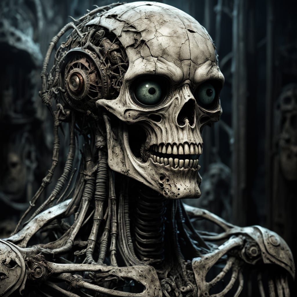 Surreal Horror Illustration of a Twisted, Abandoned Animatro...