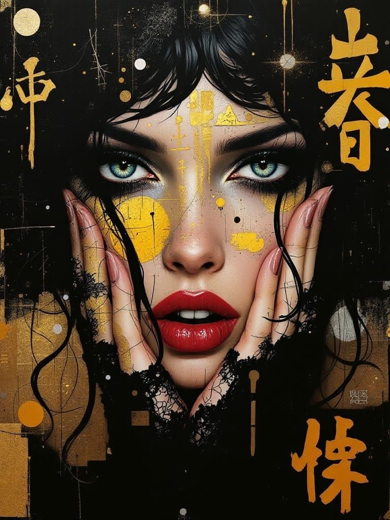 Golden Goddess in Midnight Storm