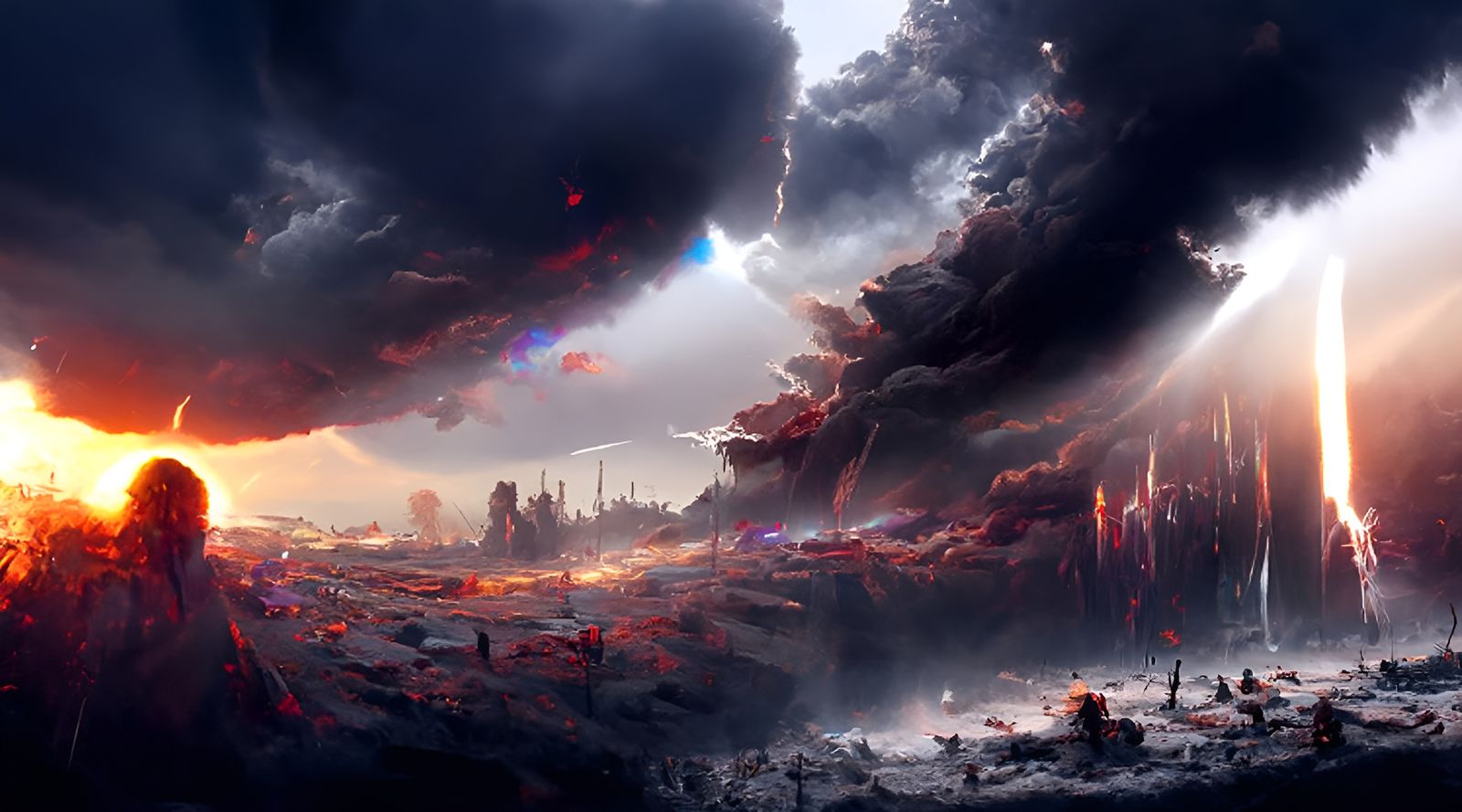 Epic Battle of Heaven and Hell Landscape