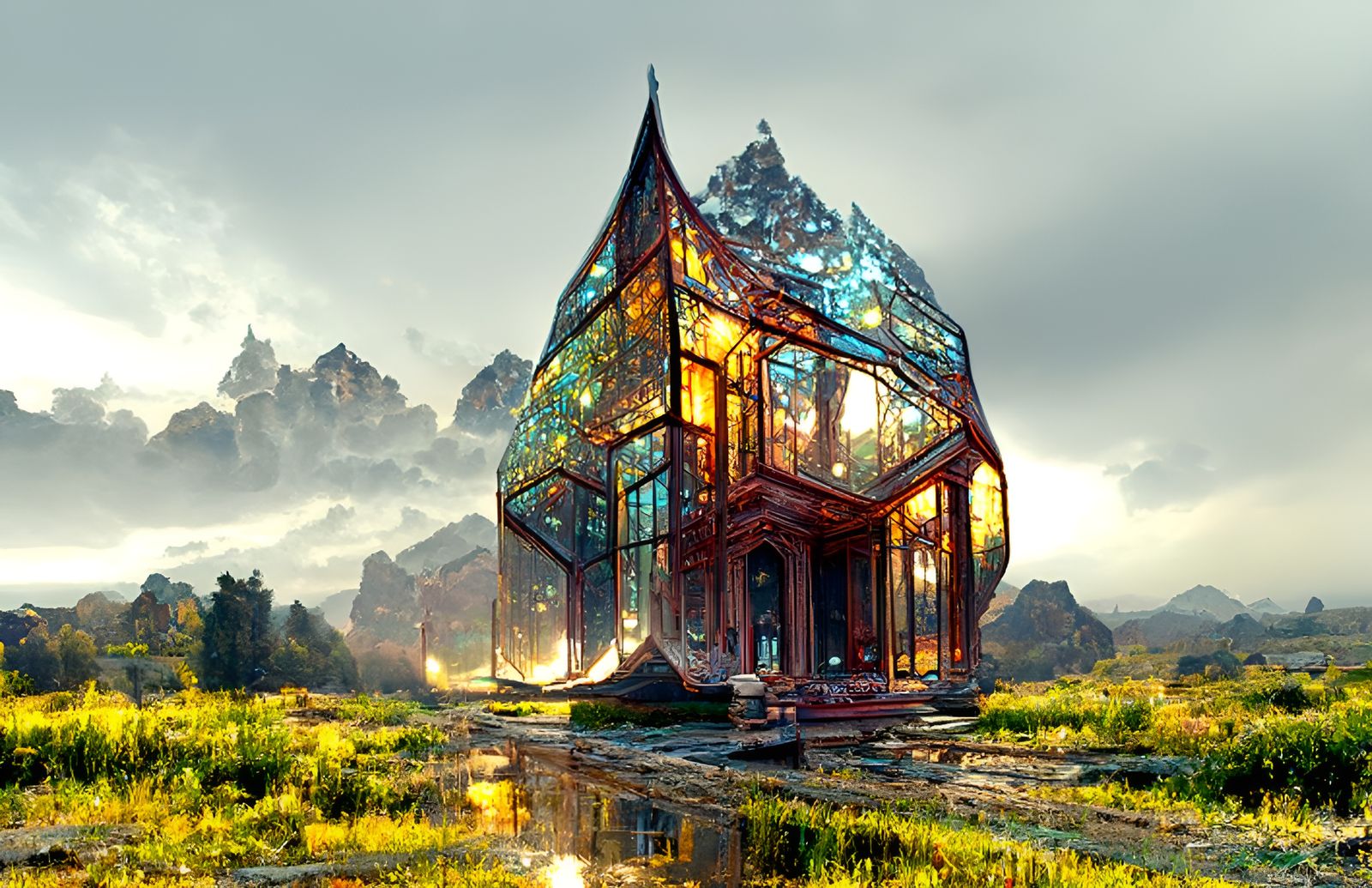 Glass House in the Sky: Fantasy Art