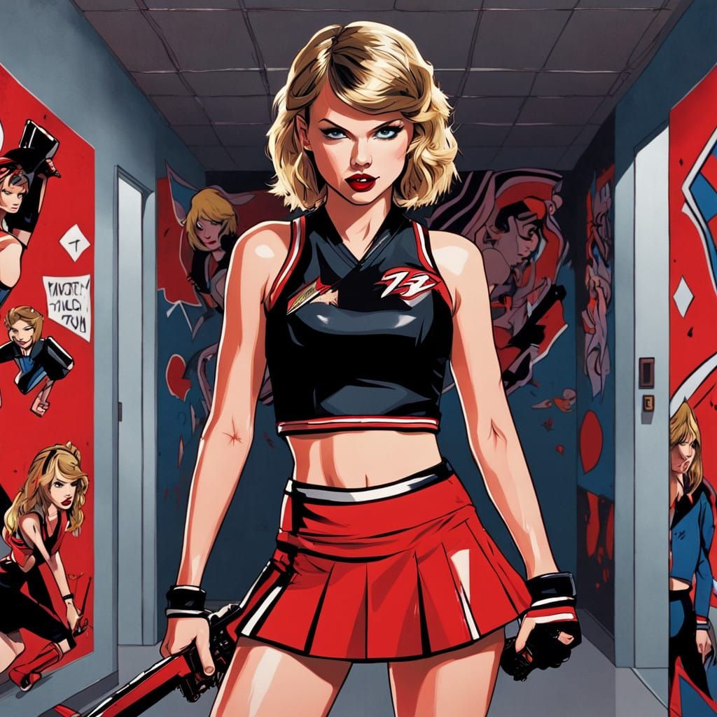 Taylor Swift as Pop Art Cheerleader Rebel
