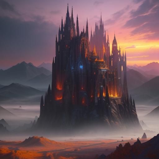 Fantasy Truck Convoy Through Mystical Mountain Landscape