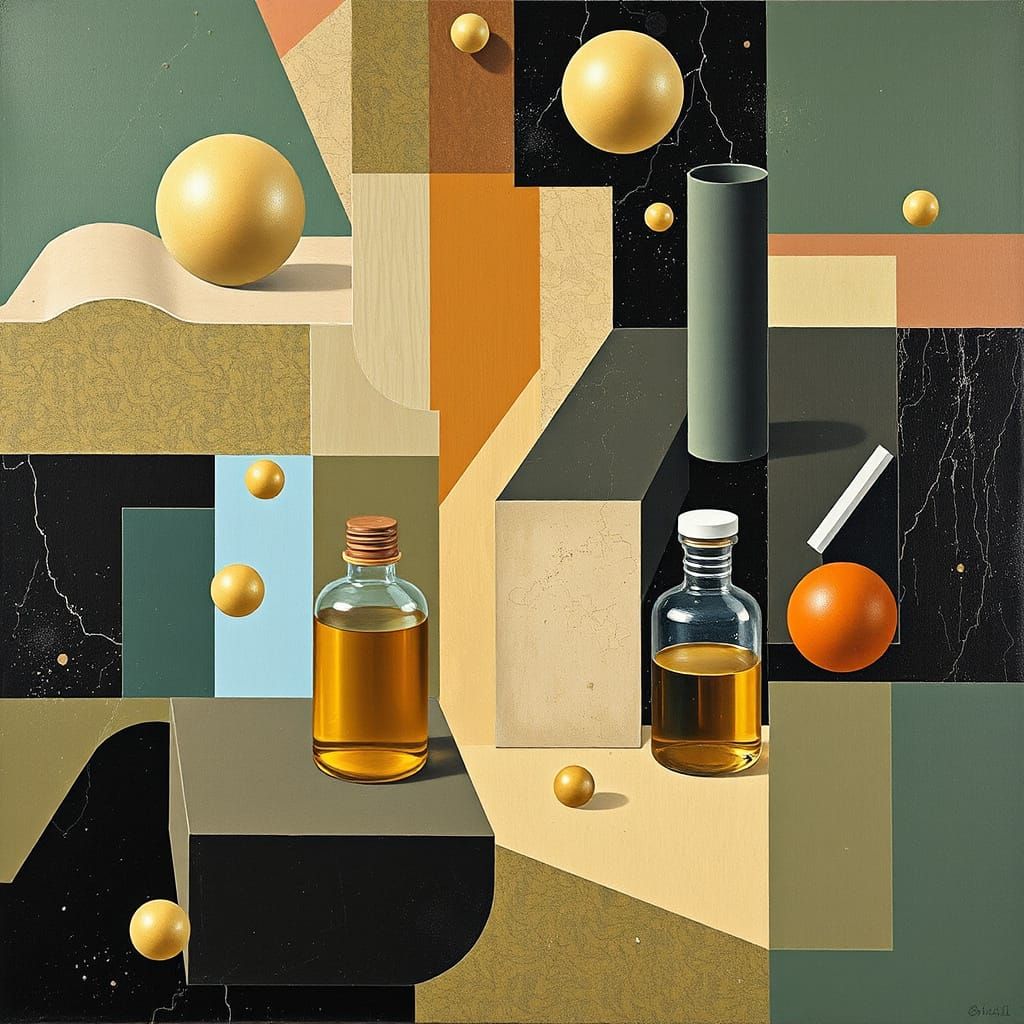 Surreal Abstract Cubism: A Dreamlike Drug Landscape