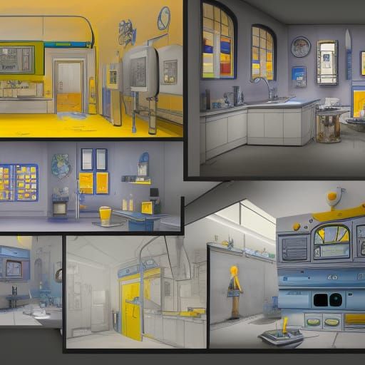 Dexter's Laboratory Blueprint in Cartoon Style