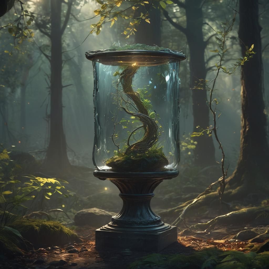 Glowing Glass in Mystical Forest Concept Art