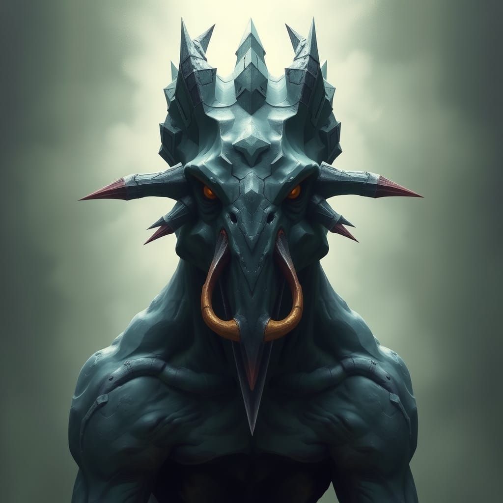 Dramatic Gulgar with Crystalline Features in Surreal Style