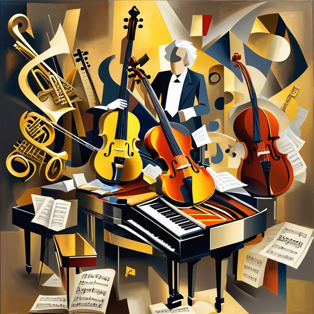 Cubist Musical Instruments Album Cover: Master of Music