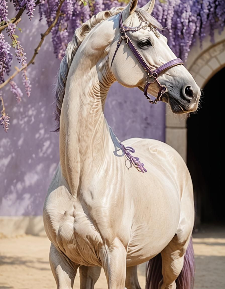 A tattoo on a Shimmering  Akhal-Teke horse  named "Wisyeria