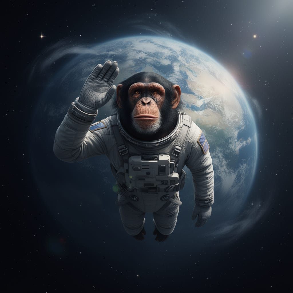 Chimpanzee's Poignant Farewell in Deep Space