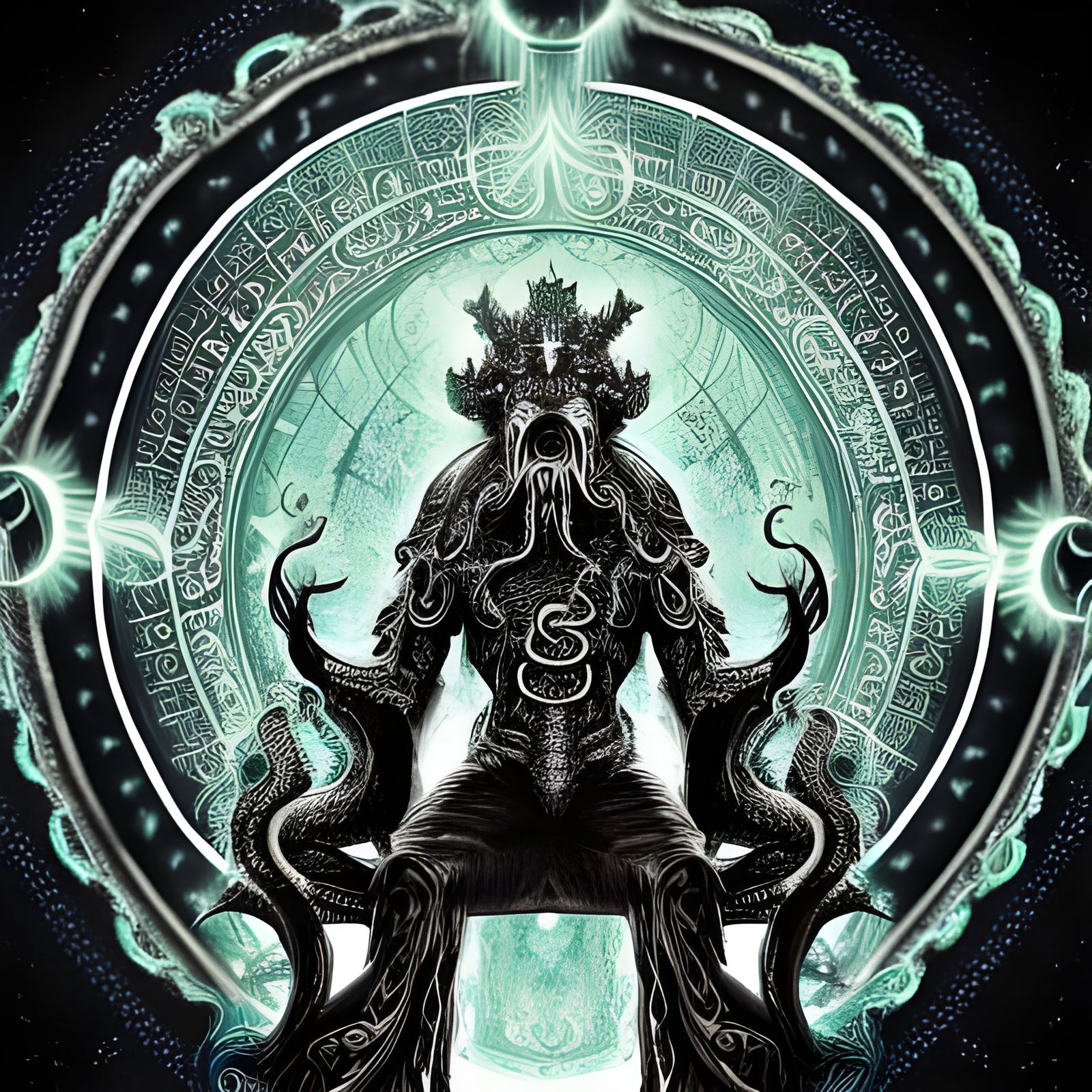 Cthulhu King on Throne in Victorian Style