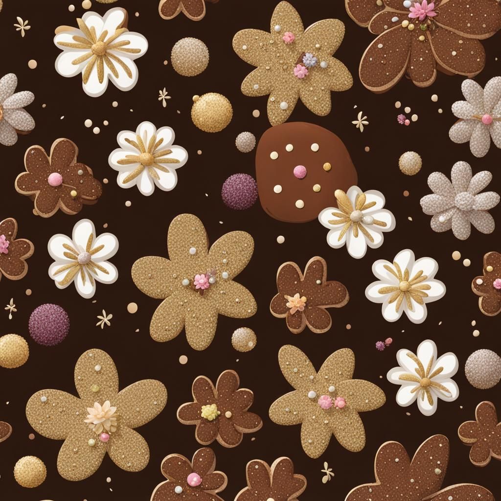 Sparkly Chocolate Flower Garden Fantasy