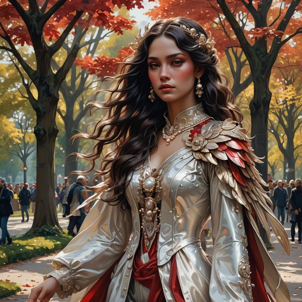 Pearl Sheen Woman with Angel Wings Portrait