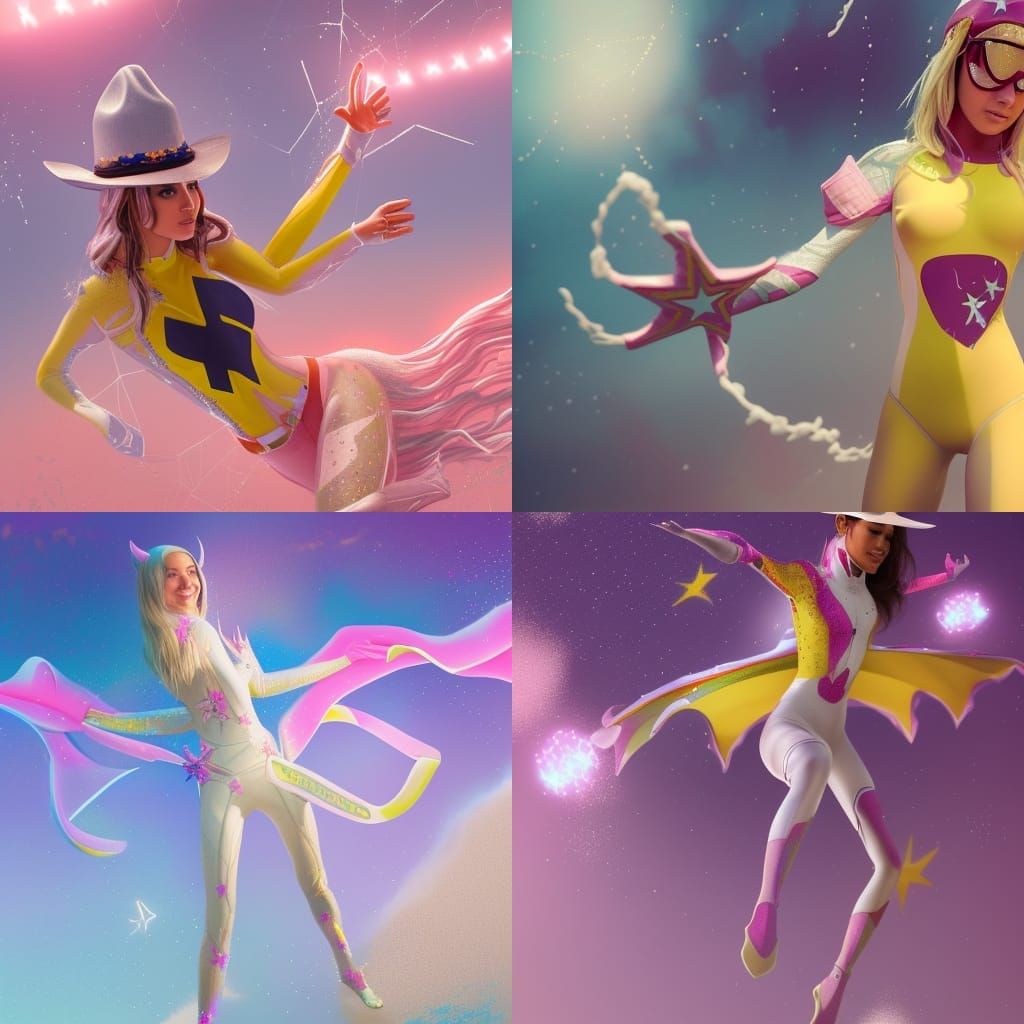 Spider-Girl in White Suit with Cowgirl Hat