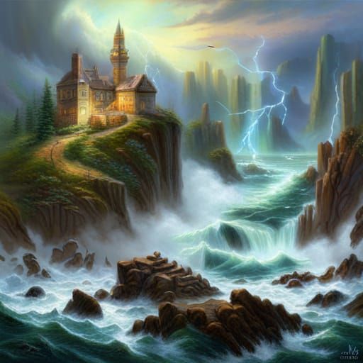 Ethereal Fantasy Inn in Kinkade Style