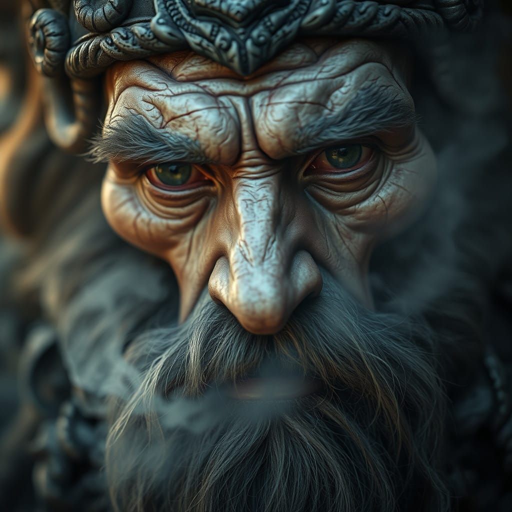 Ancient Deity in Ethereal Dawn